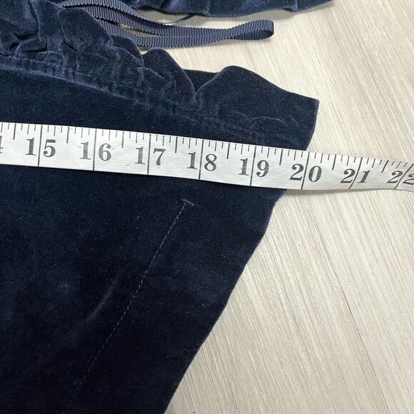 Leifsdottir Jacket Women’s 4 Anthropologie Maude Dark Blue Velvet Ruffle Trim Bl - Picture 8 of 9